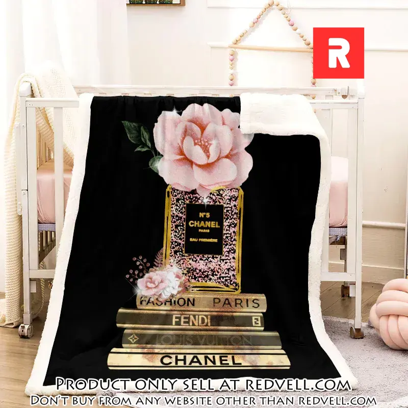 Chanel top luxury brand premium blanket fleece home decor rv3906435